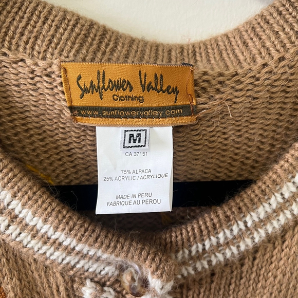 Vintage Sunflower Valley Alpaca Cardigan Size M - Picture 3 of 12
